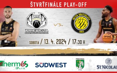 ŠTVRŤFINÁLE PLAY-OFF ‼️ BC Prievidza – Inter Bratislava (1. zápas)