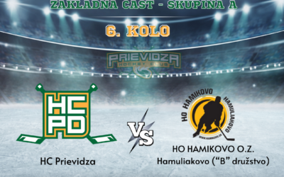Ligový zápas (6. kolo) – HC Prievidza vs. HO HAMIKOVO O.Z. Hamuliakovo („B“ družstvo)