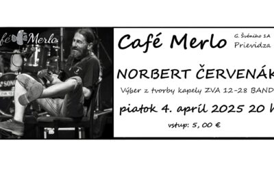 Norbert Červenák líder kapely  ZVA 12-28 BAND v Café Merlo Prievidza
